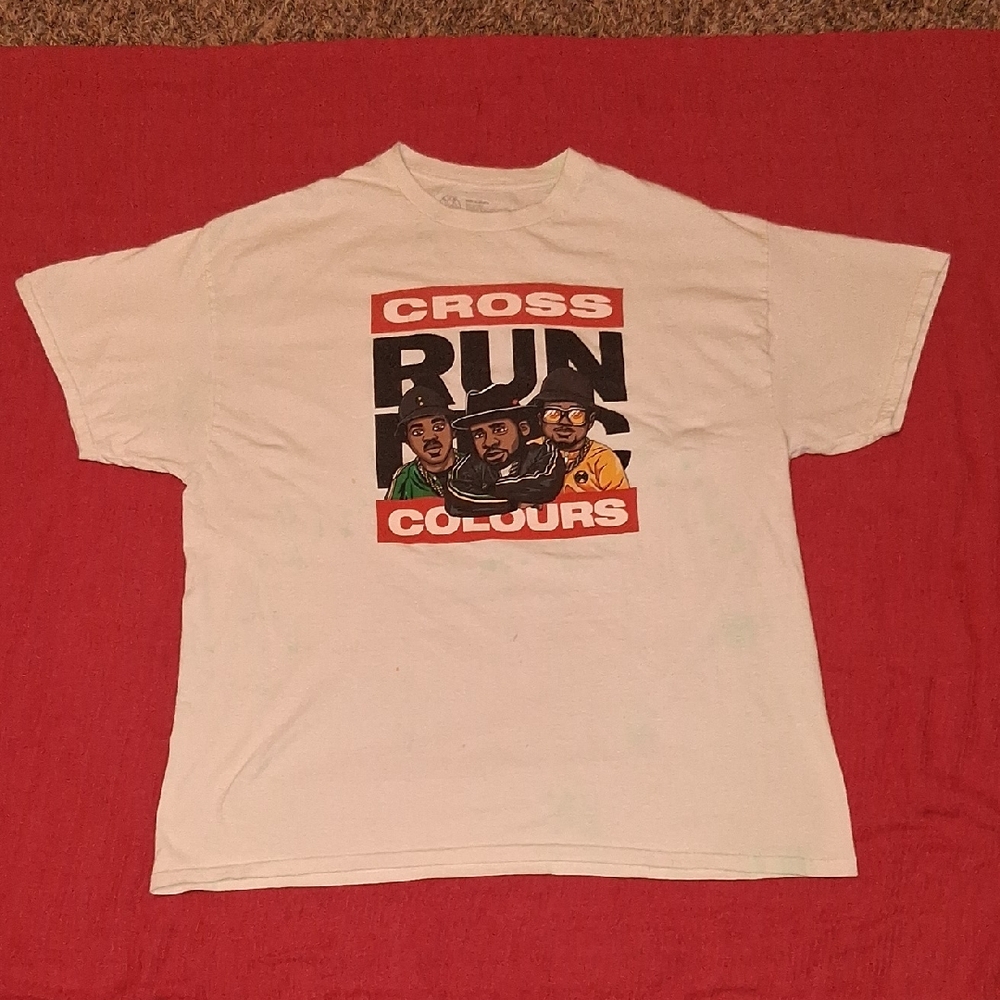 Cross Colours RUN DMC Shirt Men’s XL White Rap 90s Cool
